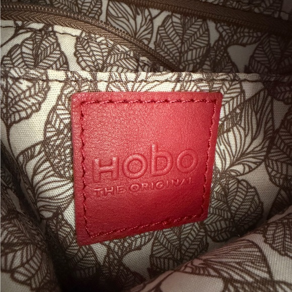 HOBO Blue Convertable Bag with Brown Leaf Patterned Interior - Picture 5 of 10